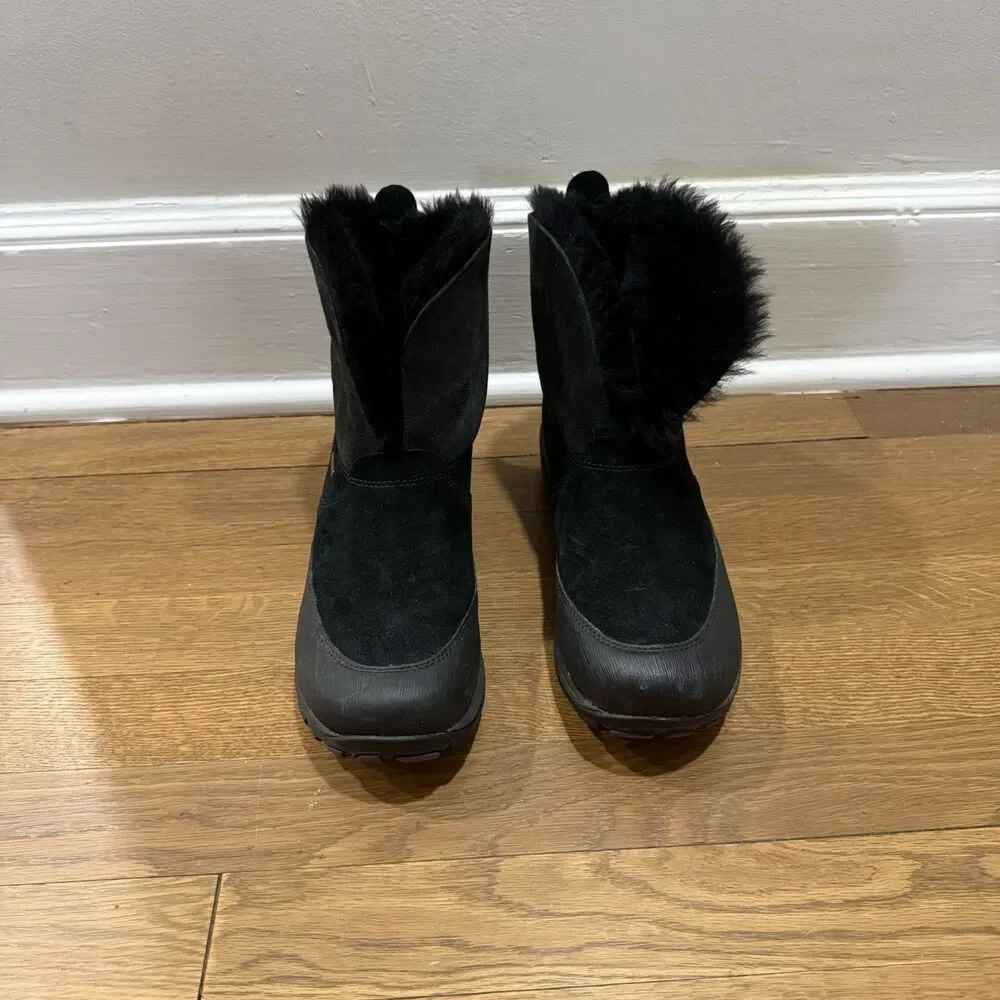 Dansko Priscilla Black Suede Winter Waterproof Slip Resistant Boots Women Sz 39